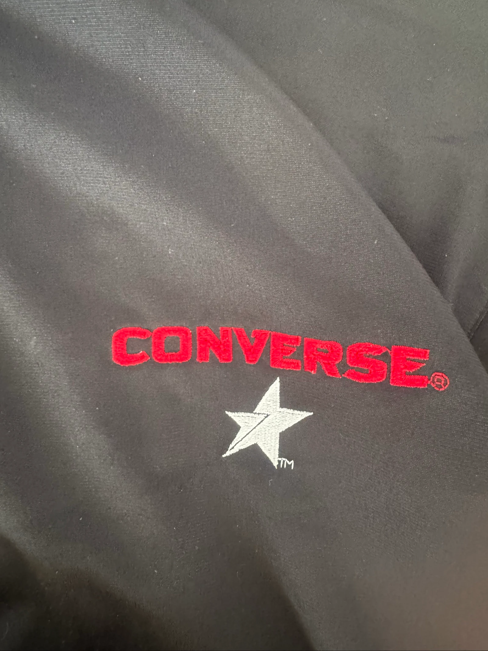 Converse Vintage Baseball Jersey Shirt Zwart Rood Snap Button 90s Streetwear XL – photo 7
